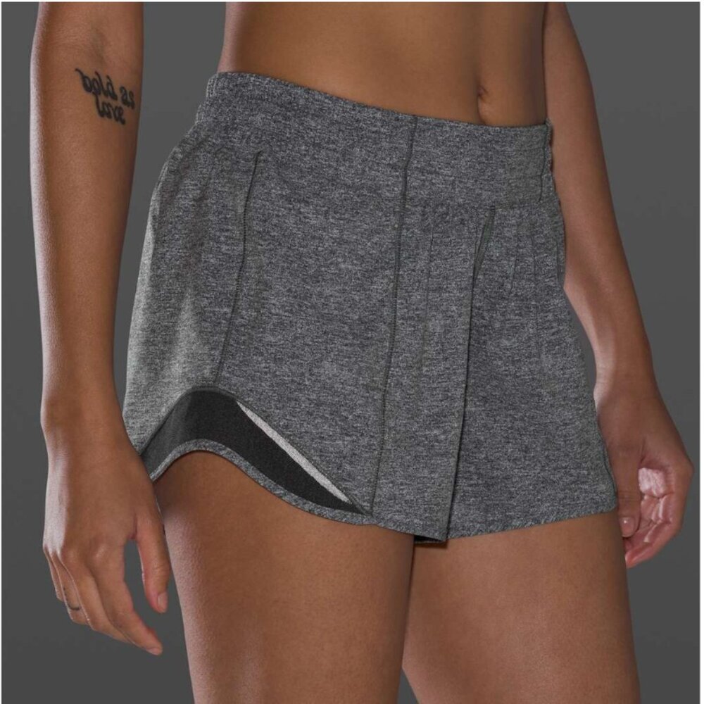 Lululemon Hotty Hot Short II *Long 4" Heather Lux Multi Black - Picture 3 of 10